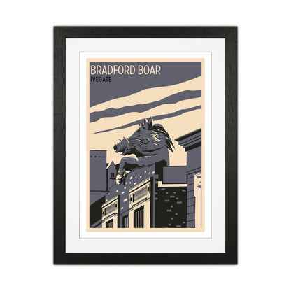 Bradford Boar Art Print by Richard O'Neill Black Grain