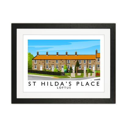 St Hilda's Place Art Print by Richard O'Neill Black Grain