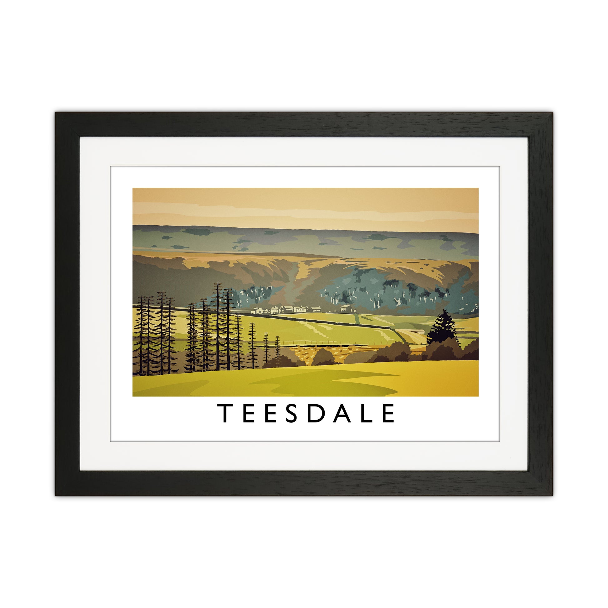 Teesdale Art Print by Richard O'Neill Black Grain