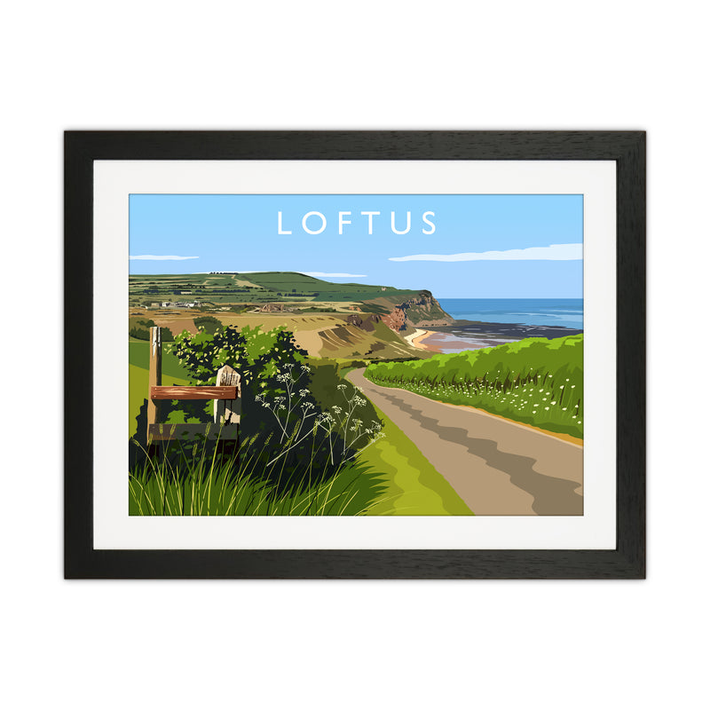 Loftus Travel Art Print by Richard O'Neill Black Grain