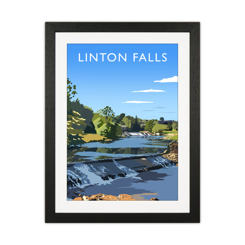 Linton Falls portrait Travel Art Print by Richard O'Neill Black Grain