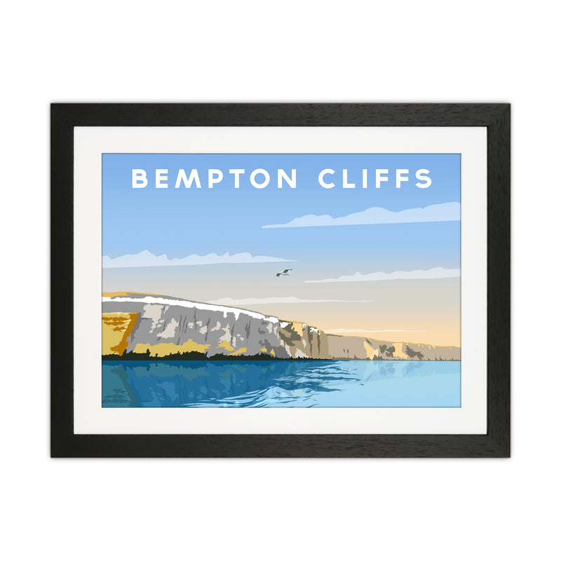 Bempton Cliffs Travel Art Print by Richard O'Neill Black Grain