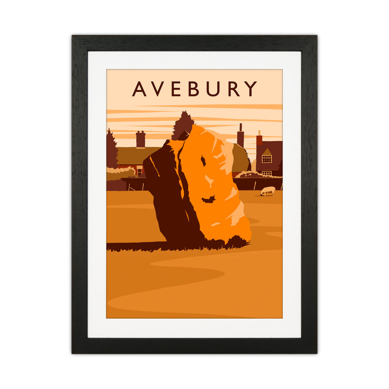 Avebury portrait Travel Art Print by Richard O'Neill Black Grain