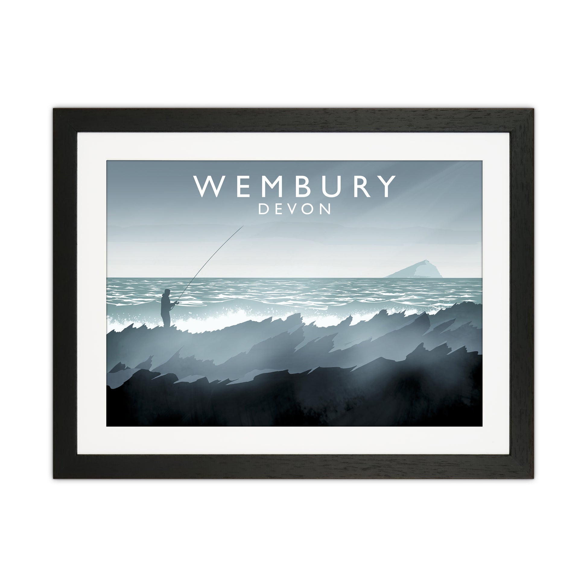 Wembury Travel Art Print by Richard O'Neill Black Grain