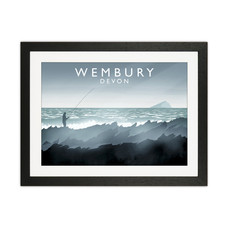 Wembury Travel Art Print by Richard O'Neill Black Grain