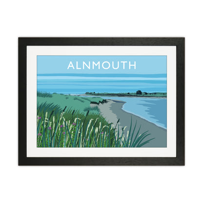Alnmouth Travel Art Print by Richard O'Neill Black Grain