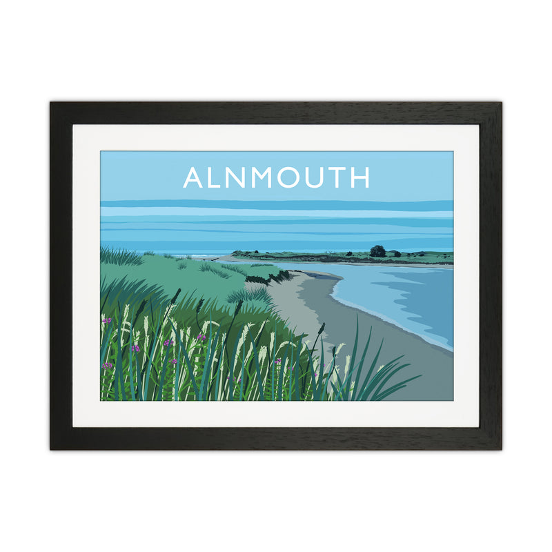 Alnmouth Travel Art Print by Richard O'Neill Black Grain