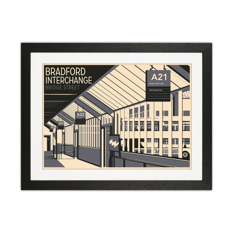 Bradford Interchange, Bridge Street Travel Art Print by Richard O'Neill Black Grain