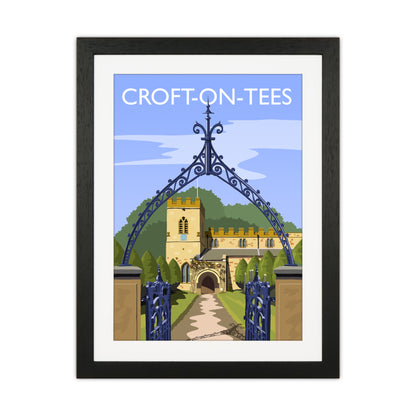 Croft-on-Tees Travel Art Print by Richard O'Neill Black Grain