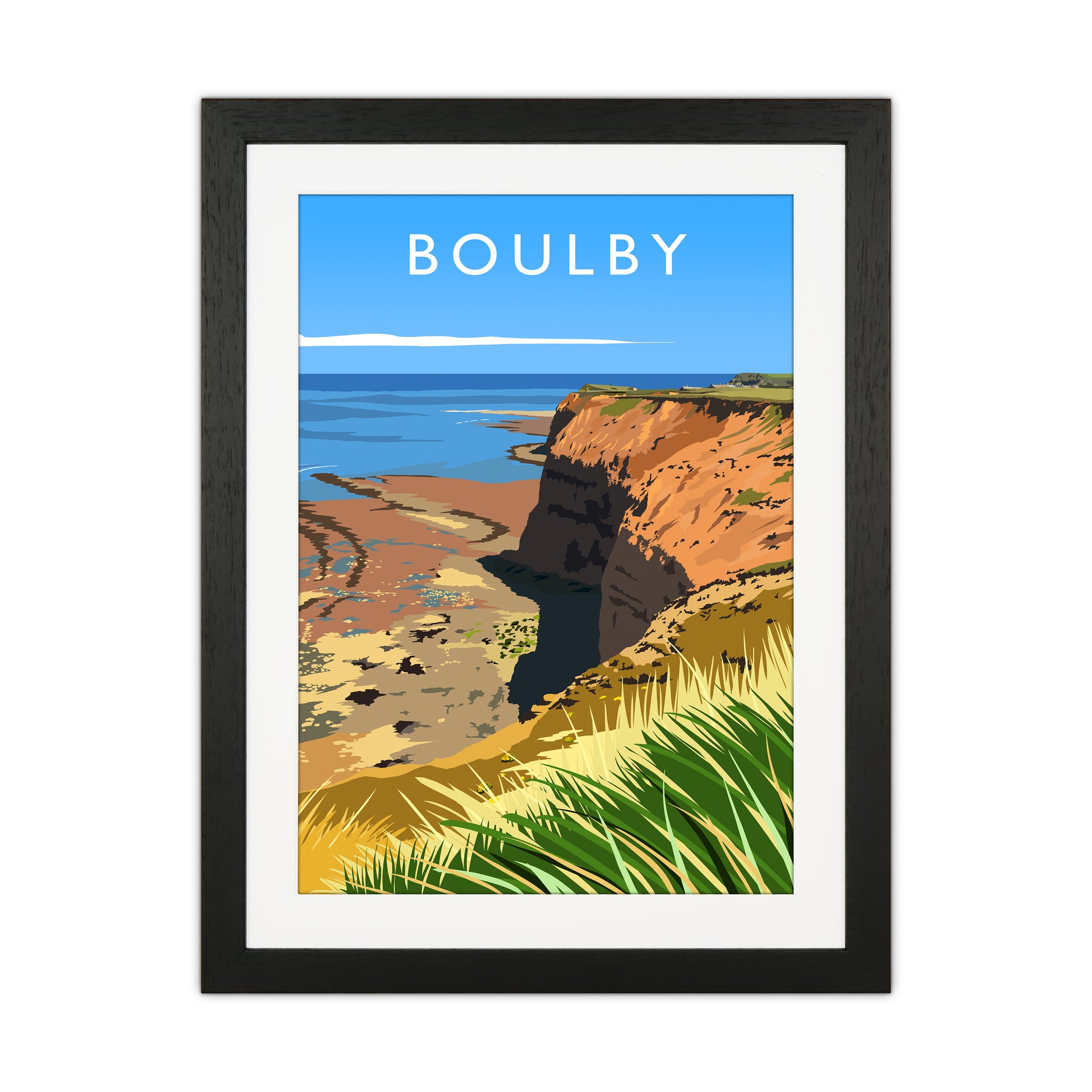 Boulby portrait Travel Art Print by Richard O'Neill Black Grain