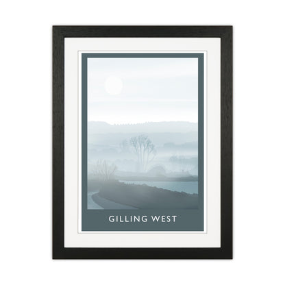 Gilling West (Winter) Portrait Travel Art Print by Richard O'Neill Black Grain