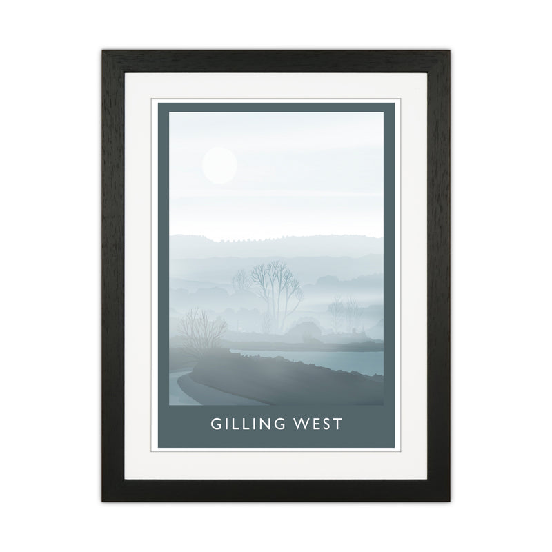 Gilling West (Winter) Portrait Travel Art Print by Richard O'Neill Black Grain