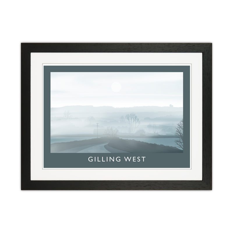 Gilling West (Winter) Travel Art Print by Richard O'Neill Black Grain