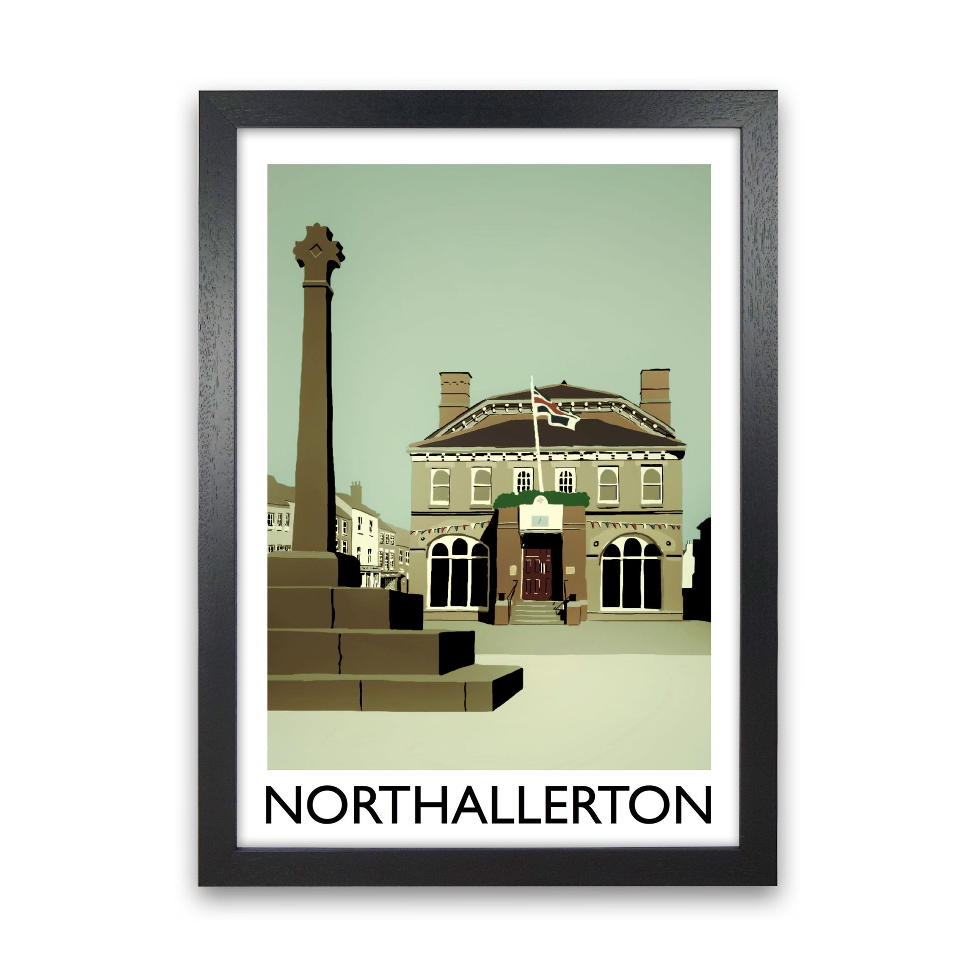 Northallerton Art Print by Richard O'Neill Black Grain