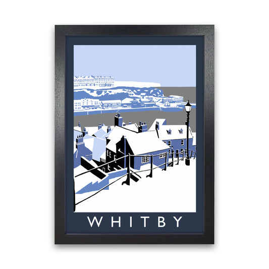 Whitby Framed Digital Art Print by Richard O'Neill Black Grain