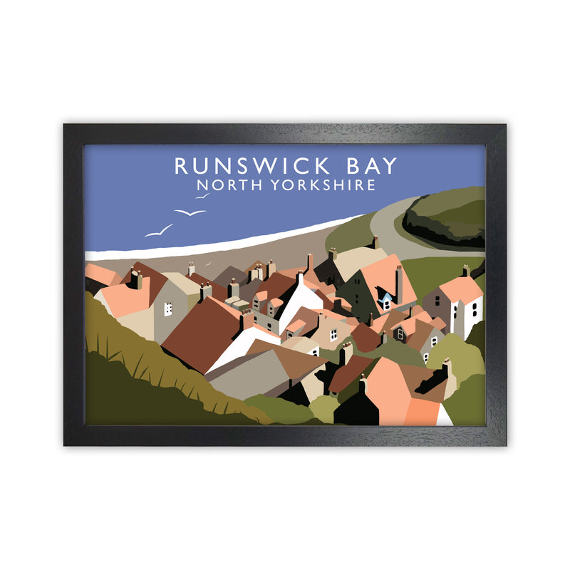 Runswick Bay North Yorkshire Art Print by Richard O'Neill Black Grain