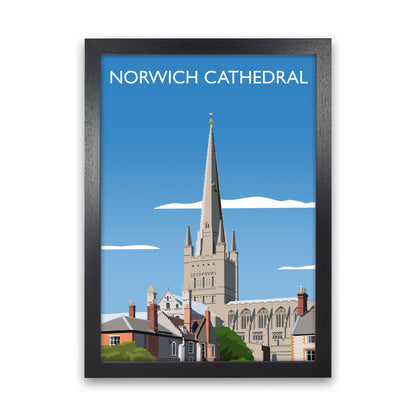 Norwich Cathedral Art Print by Richard O'Neill Black Grain