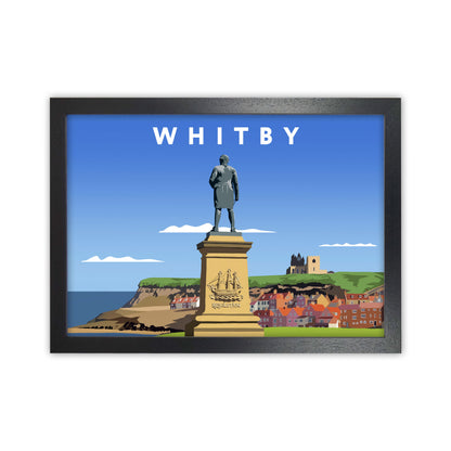 Whitby (Landscape) by Richard O'Neill Yorkshire Art Print, Vintage Travel Poster Black Grain