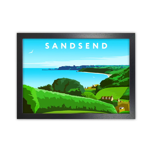 Sandsend Art Print by Richard O'Neill Black Grain
