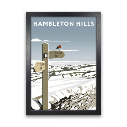 Hambleton Hills In Snow Portrait by Richard O'Neill Black Grain