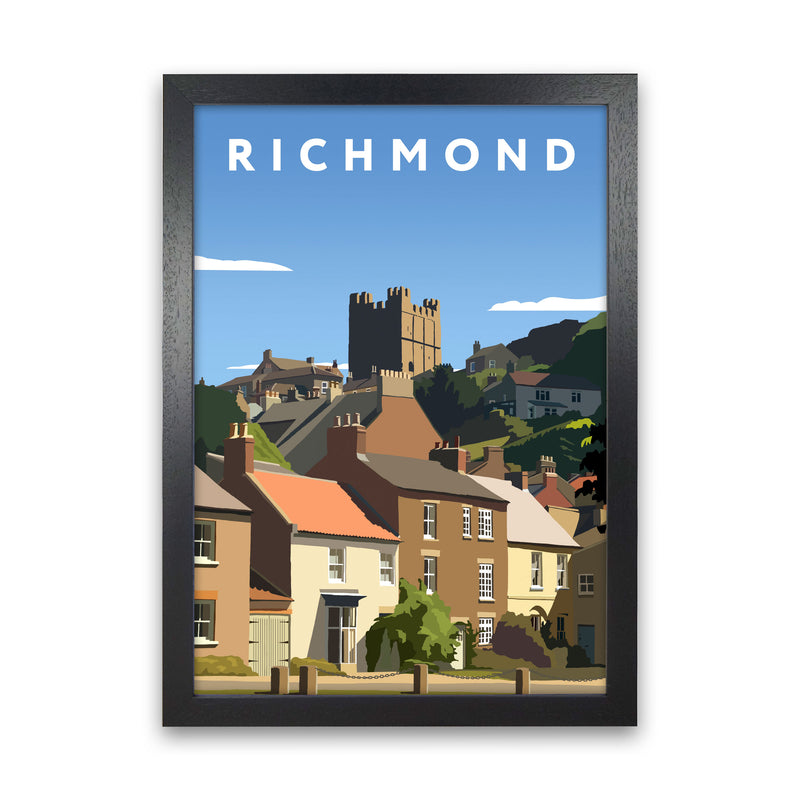 Richmond Travel Art Print by Richard O'Neill, Framed Wall Art Black Grain
