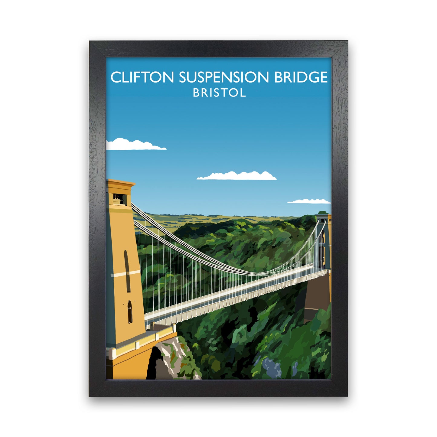 Clifton Suspension Bridge Bristol Framed Art Print by Richard O'Neill Black Grain