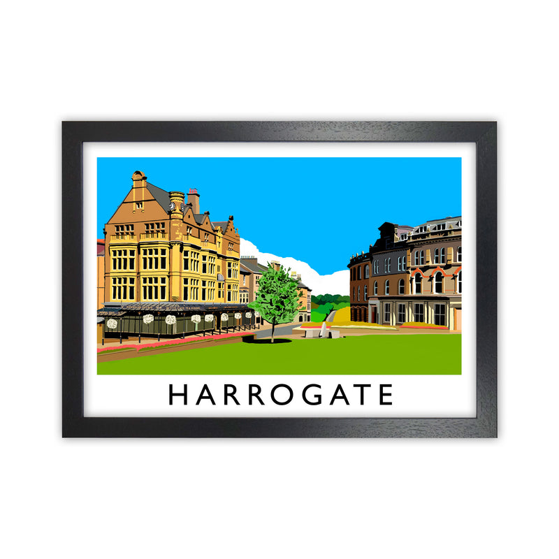 Harrogate Travel Art Print by Richard O'Neill, Framed Wall Art Black Grain