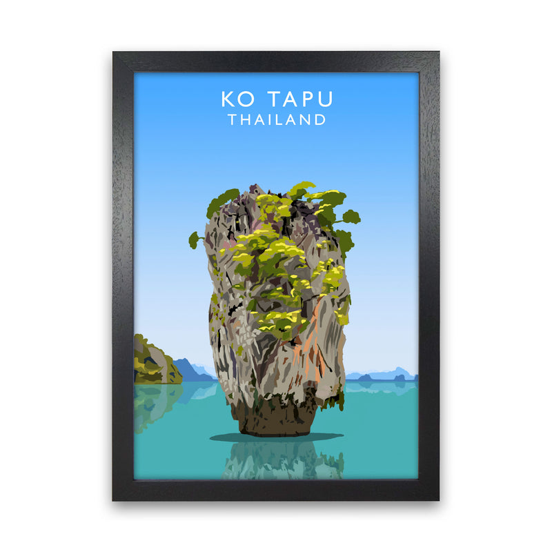 Ko Tapu Thailand Travel Art Print by Richard O'Neill, Framed Wall Art Black Grain