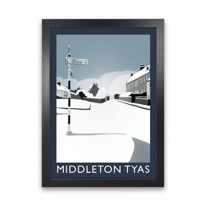 Middleton Tyas Travel Art Print by Richard O'Neill, Framed Wall Art Black Grain
