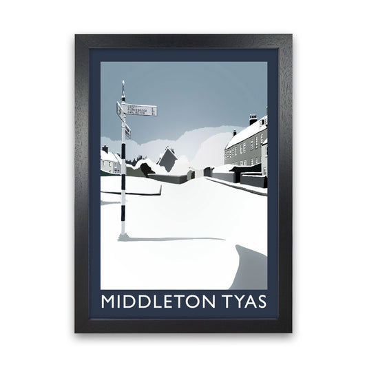 Middleton Tyas Travel Art Print by Richard O'Neill, Framed Wall Art Black Grain