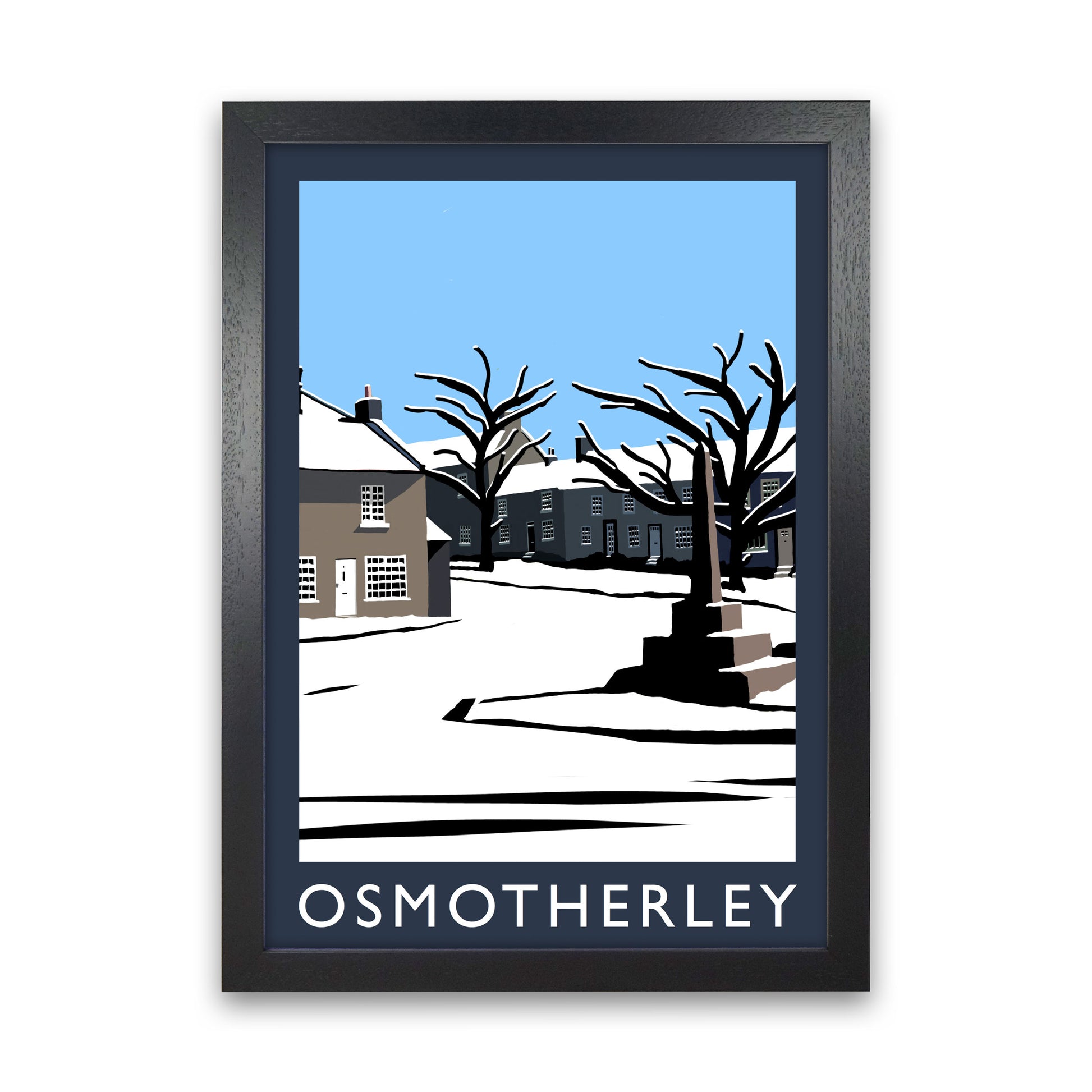 Osmotherley Travel Art Print by Richard O'Neill, Framed Wall Art Black Grain