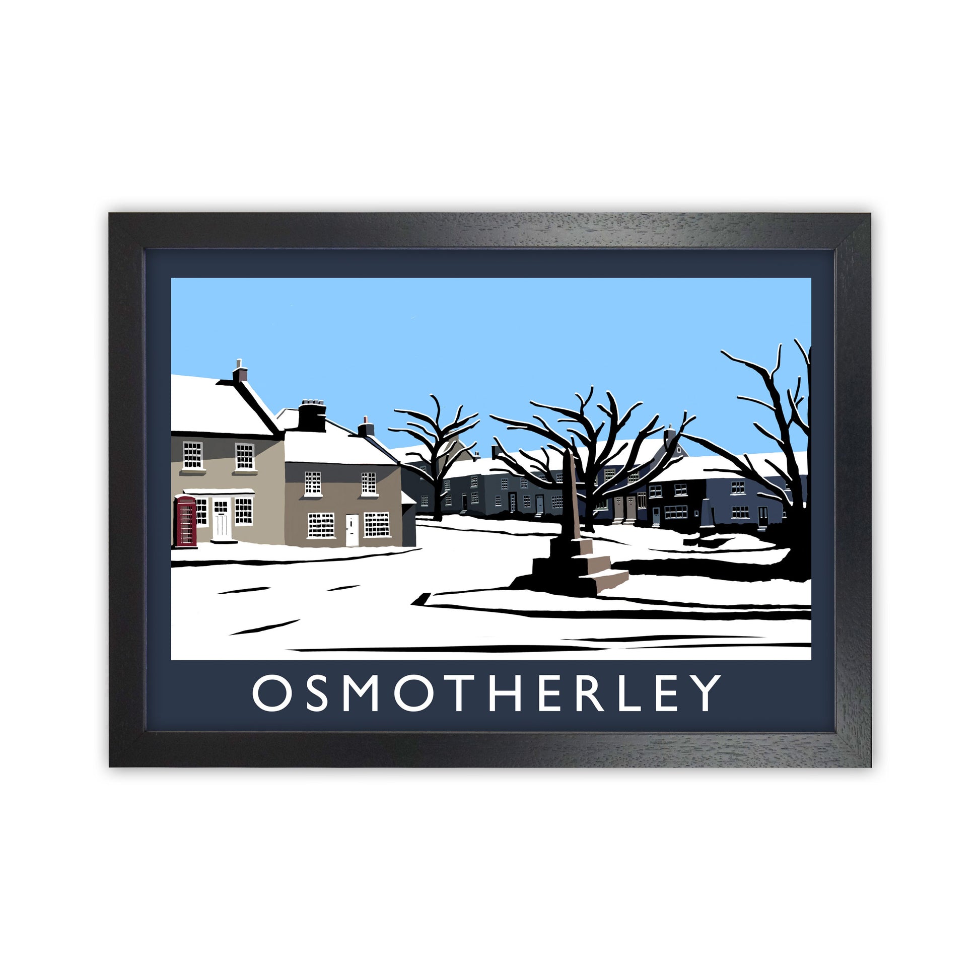 Osmotherley Travel Art Print by Richard O'Neill, Framed Wall Art Black Grain
