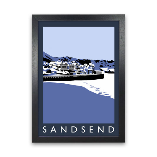 Sandsend Travel Art Print by Richard O'Neill, Framed Wall Art Black Grain