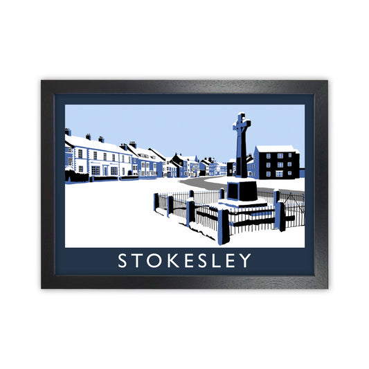 Stokesley Travel Art Print by Richard O'Neill, Framed Wall Art Black Grain