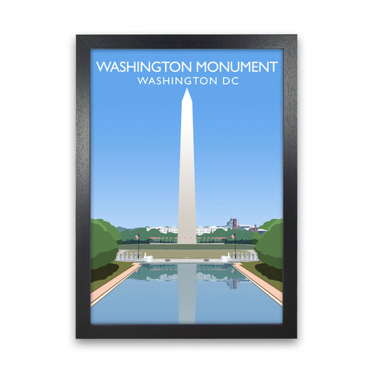 Washington Monument Washington DC Travel Art Print by Richard O'Neill Black Grain