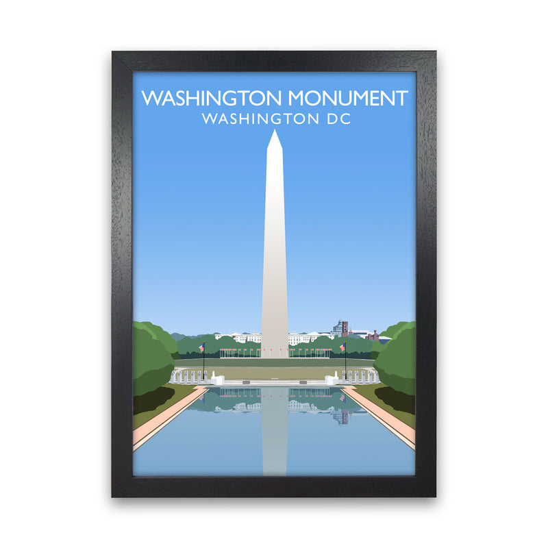 Washington Monument Washington DC Travel Art Print by Richard O'Neill Black Grain