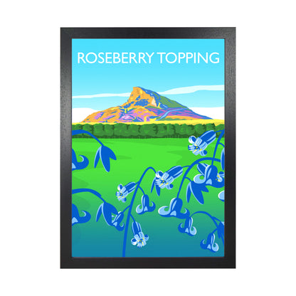Roseberry Topping (bluebells) portrait by Richard O'Neill Black Grain