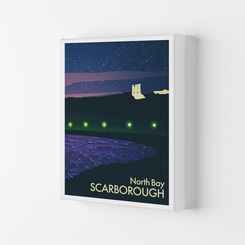 North Bay, Scarborough (Night) Portrait Art Print by Richard O'Neill Canvas