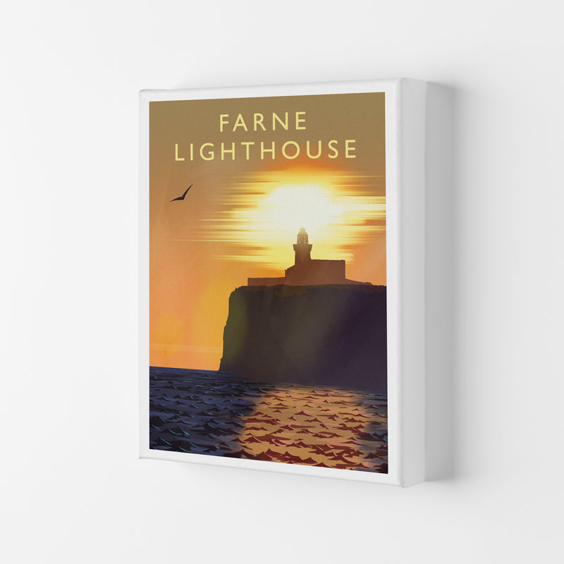 Farne Lighthouse portrait Travel Art Print by Richard O'Neill Canvas