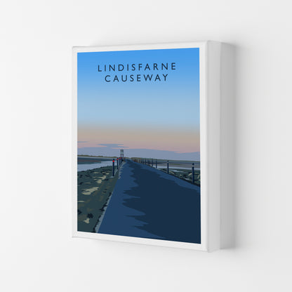 Lindisfarne Causeway portrait Travel Art Print by Richard O'Neill Canvas