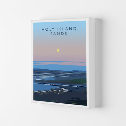 Holy Island Sands portrait Travel Art Print by Richard O'Neill Canvas