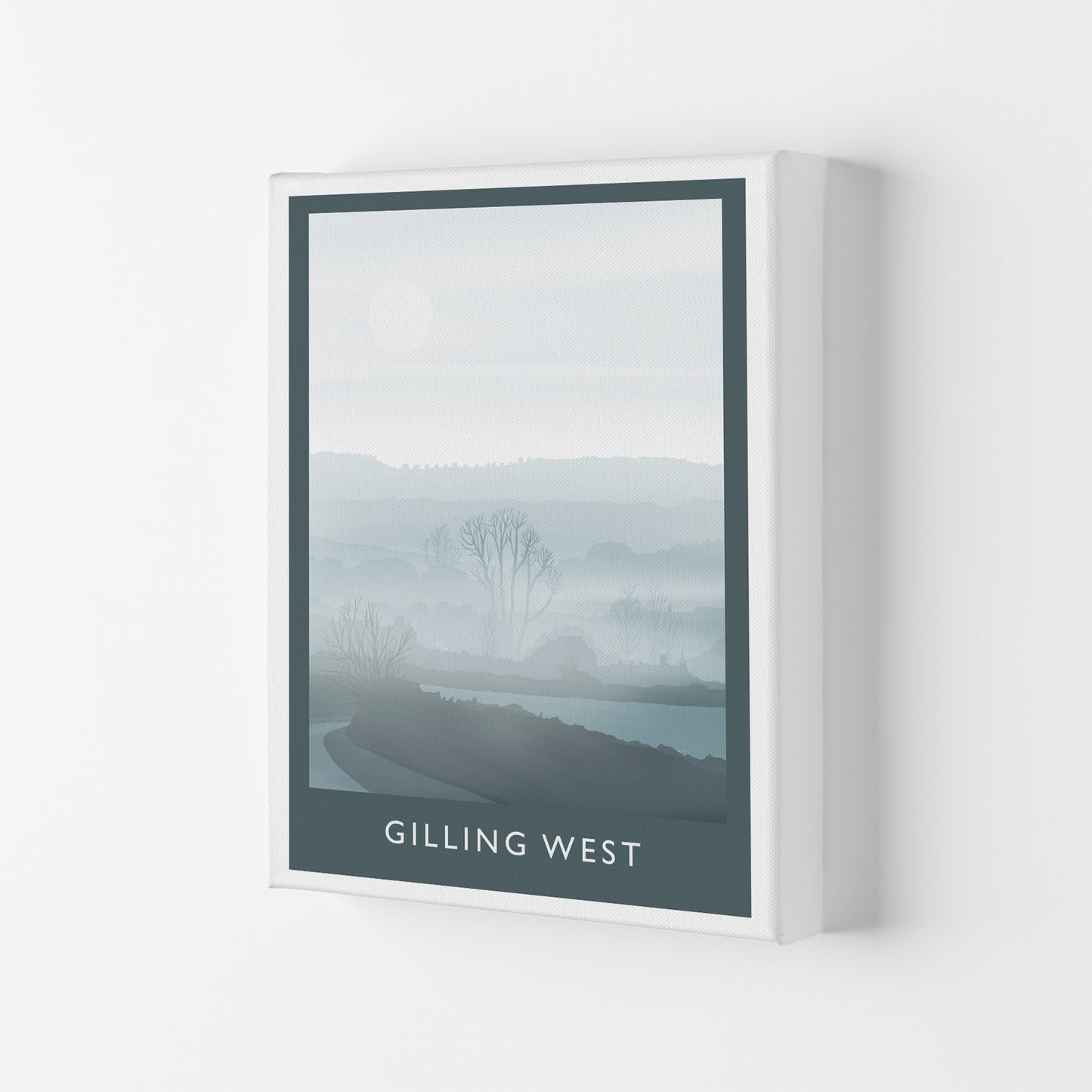 Gilling West (Winter) Portrait Travel Art Print by Richard O'Neill Canvas