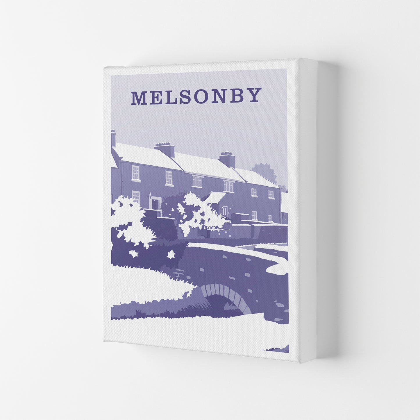 Melsonby (Snow) Portrait Travel Art Print by Richard O'Neill Canvas