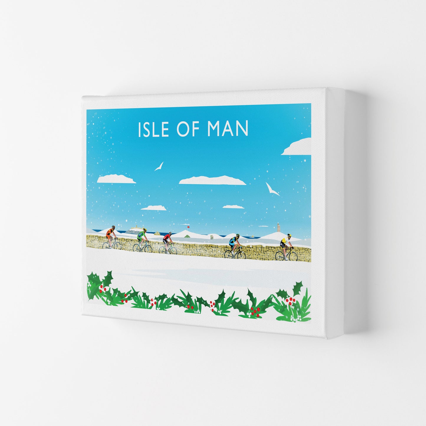 Isle Of Man (Snow) 2 Travel Art Print by Richard O'Neill Canvas