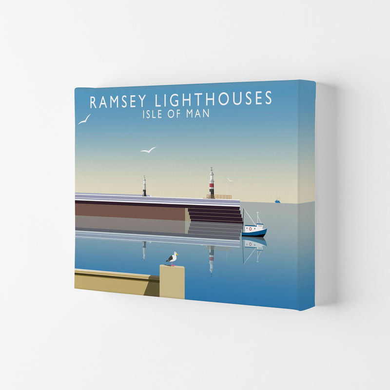 Ramsey Lighthouses Isle of Man Art Print by Richard O'Neill Canvas