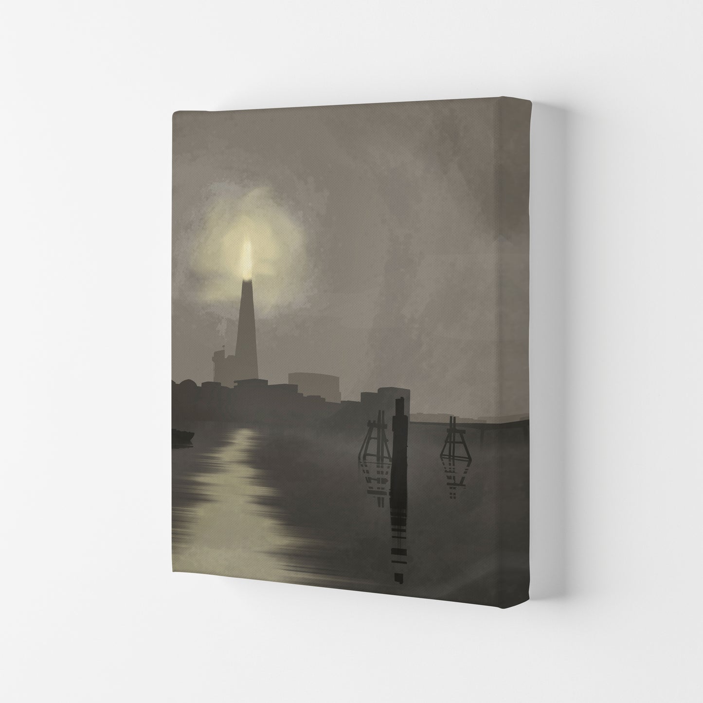 Shard In Fog Travel Art Print by Richard O'Neill, Framed Wall Art Canvas
