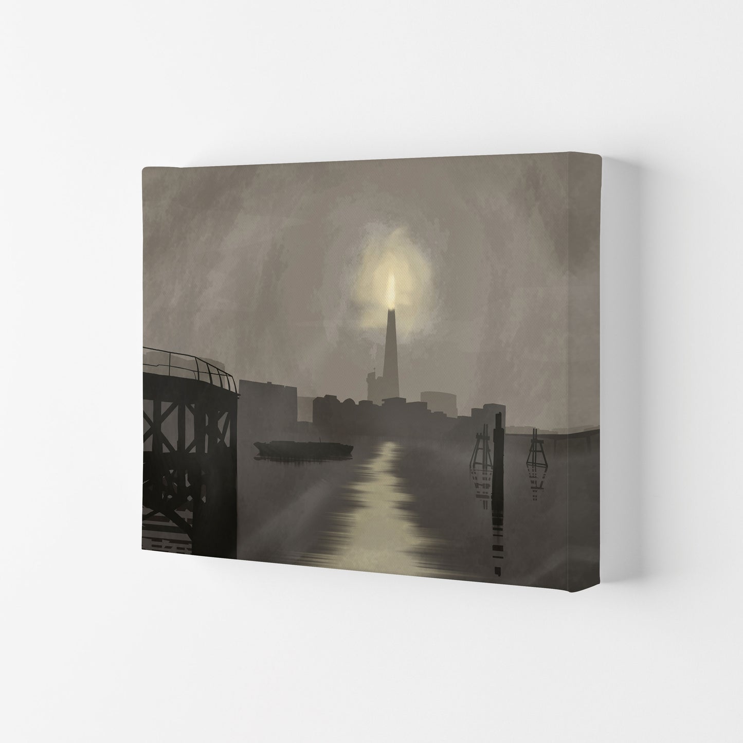 Shard In Fog Travel Art Print by Richard O'Neill, Framed Wall Art Canvas