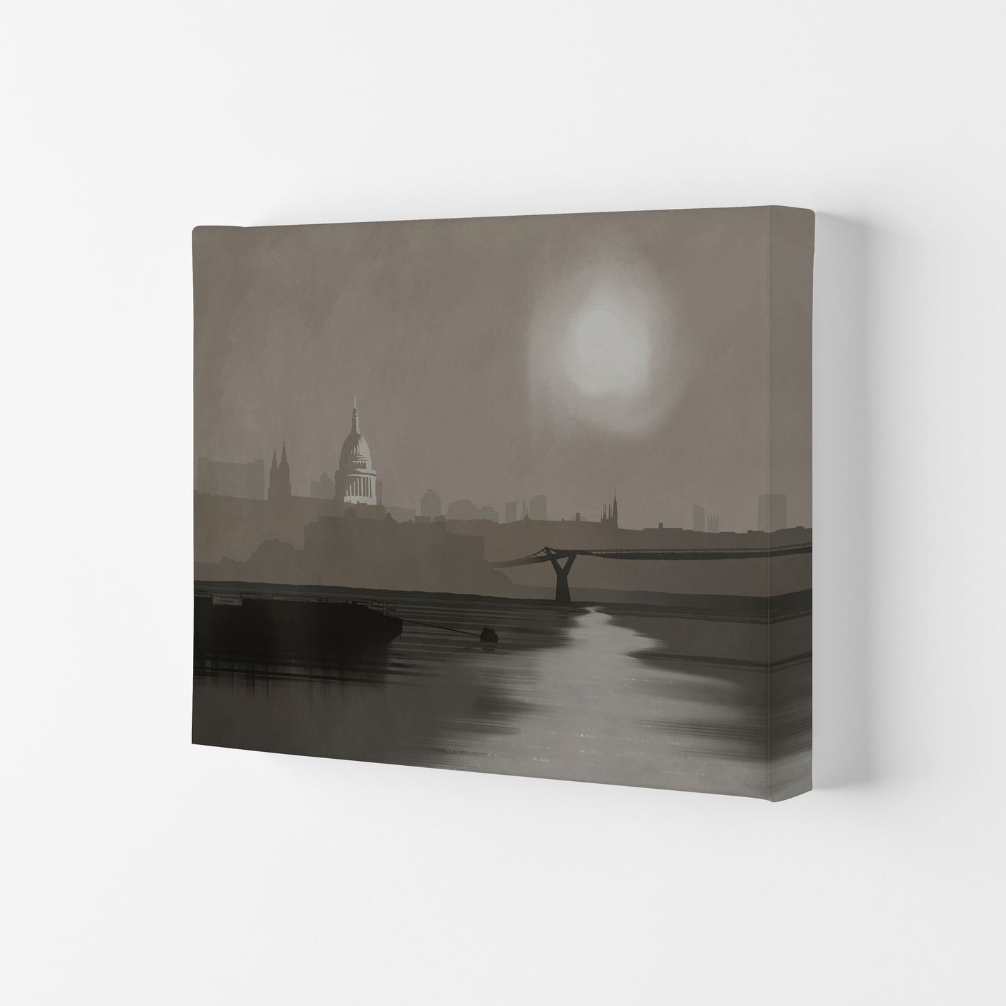 St. Paul's In Fog Travel Art Print by Richard O'Neill, Framed Wall Art Canvas
