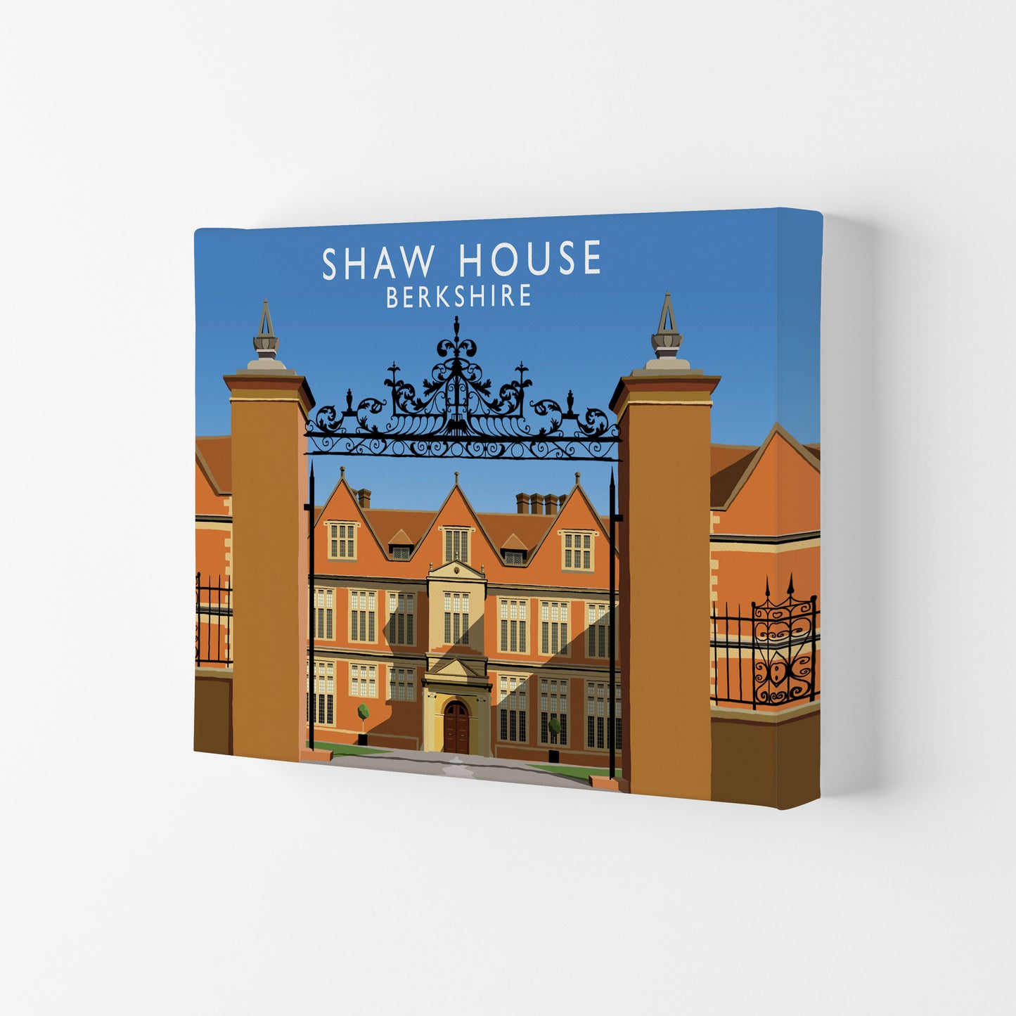 Shaw House Berkshire Travel Art Print by Richard O'Neill, Framed Wall Art Canvas