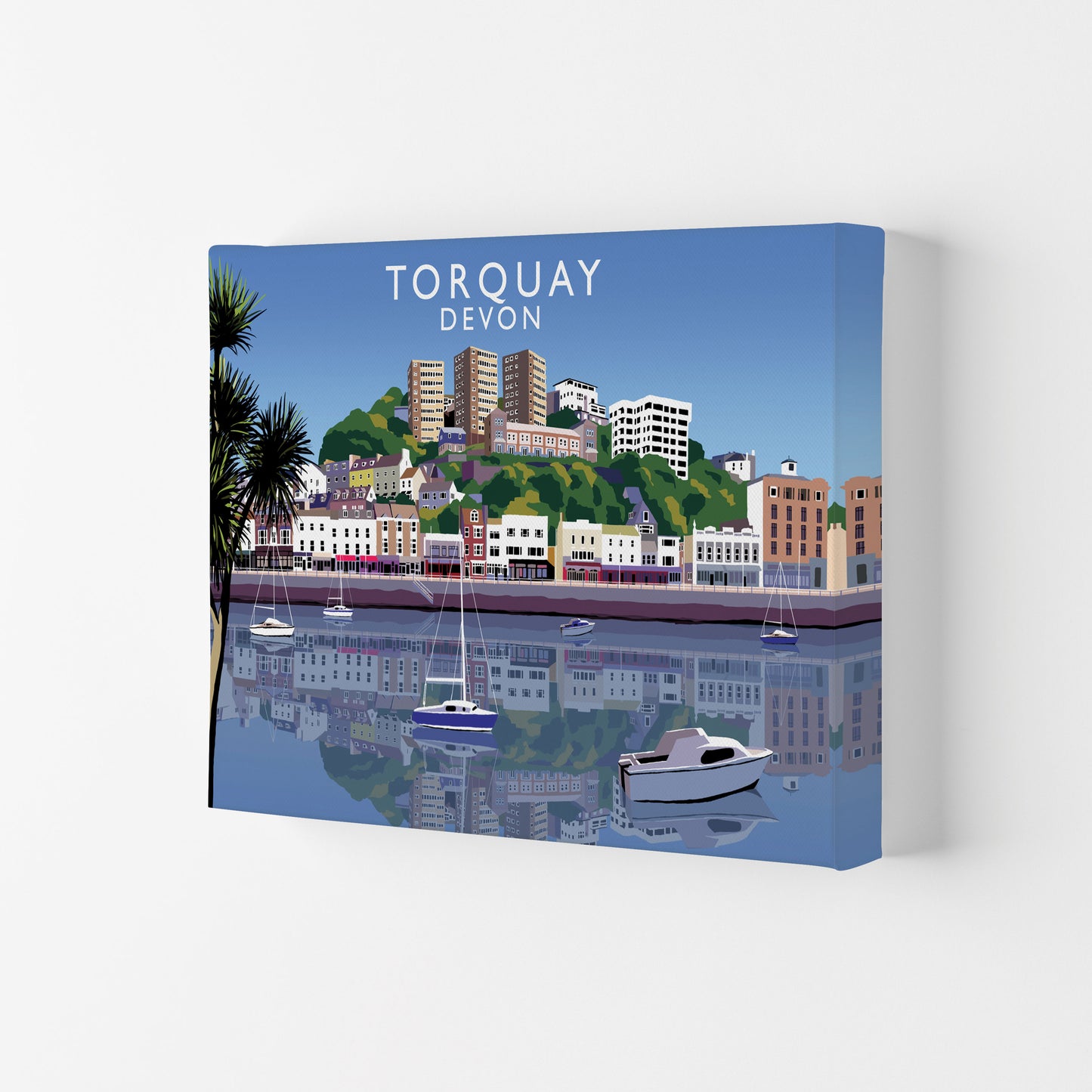 Torquay Devon Art Print by Richard O'Neill, Framed Wall Art Canvas